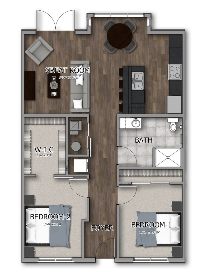 2 Bed 1 Bath B - Oak Shore Commons