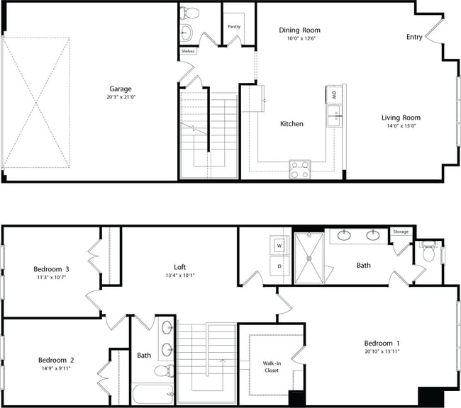 Floorplan - The Louise Townhomes