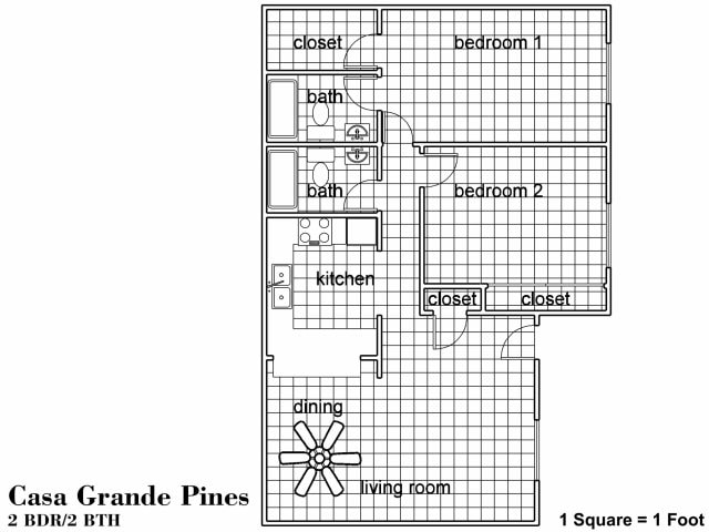 2BR/2BA - The Hargrove