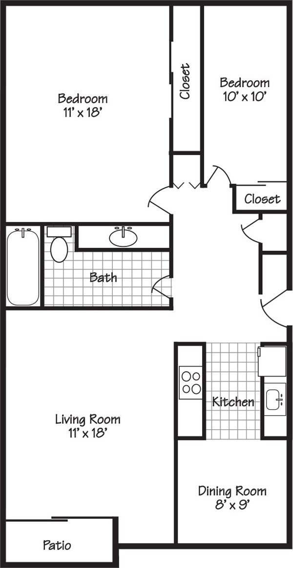 2BD/1BA - Forest Ridge Apartments