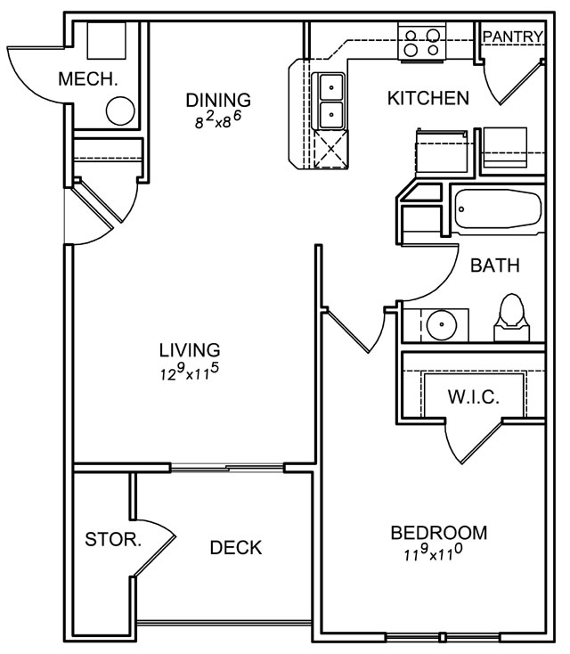 1BR/1BA - Hawthorne Gardens