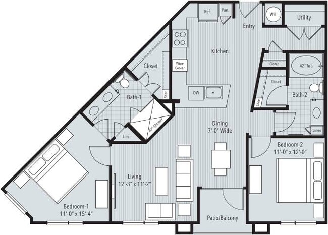 Floorplan - 46 Penn Apartment Homes