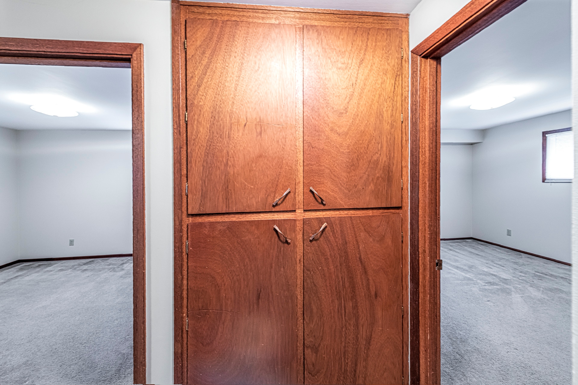 Built-in midcentury mahagony storage cabinets - 126 Newell Street