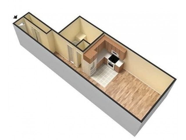 Embassy studio floor plan 3D - King's Apartments