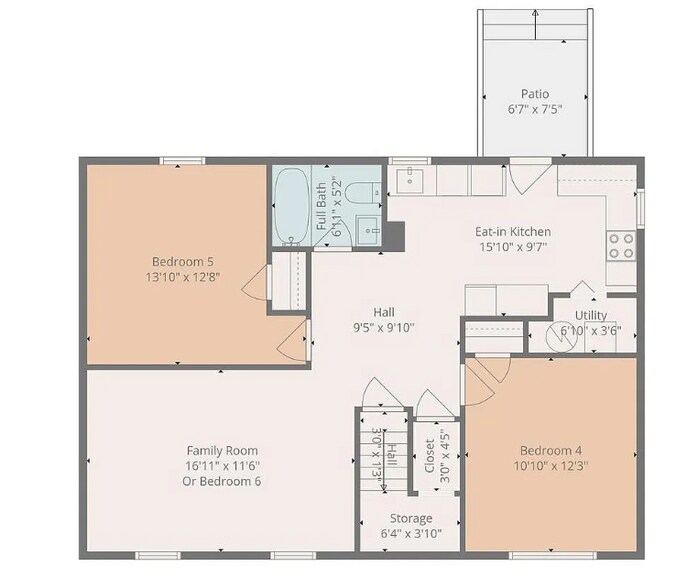 lower floor plan - 5005 Apache St