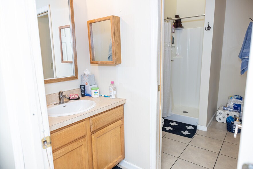 Split Bathroom with door between sink and shower - 38 N Court St