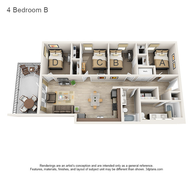 Floorplan - 507 Second | Student Housing