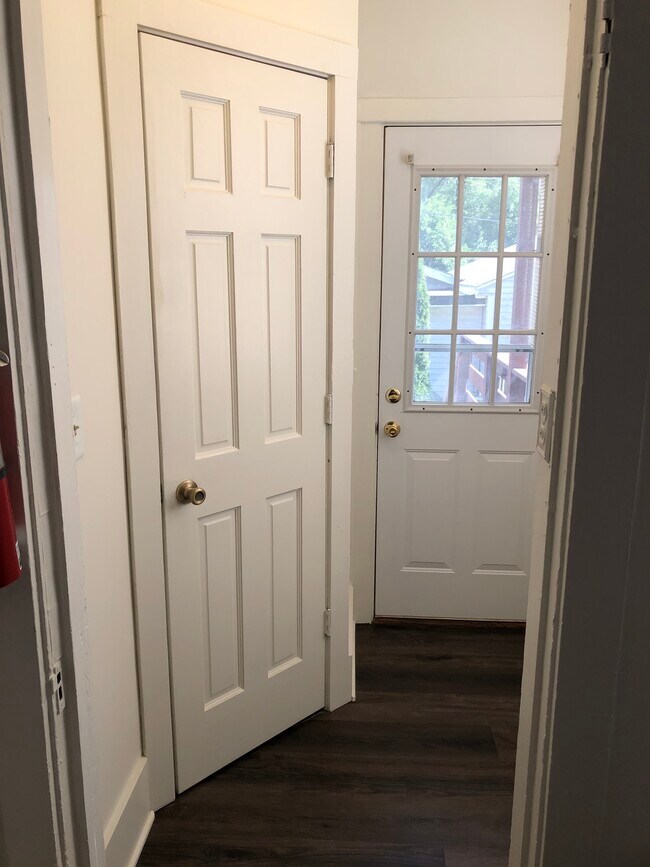 Back Entry Closet and Back Door to Private Deck - 517 Iowa Ave
