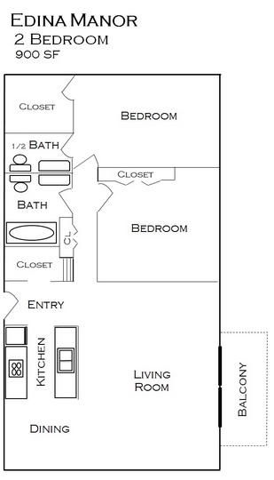 2BR/1.5BA - Edina Manor Apartments