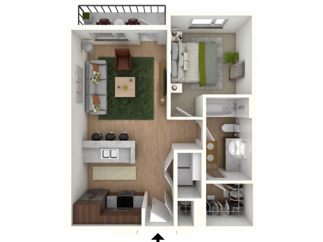 A1 - floor plan w/furniture display - Northside Apartments