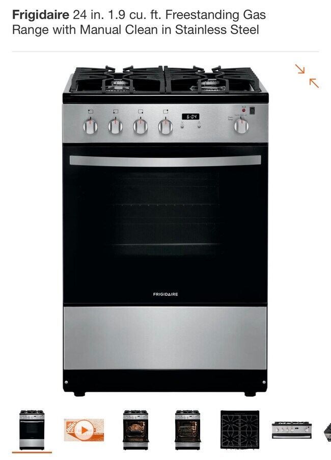 new Frigidaire gas range - 1723 E Erie St
