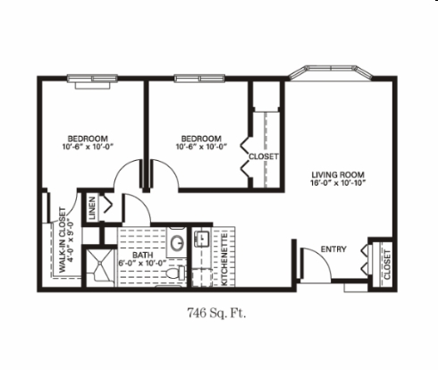 2BR/1BA - Trinity Courtyard