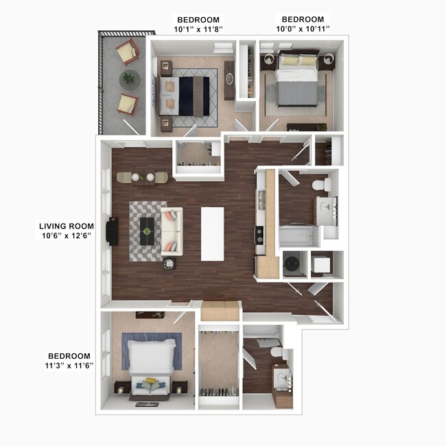 Bear Creek, 3 bed x 2 bath, 1228 sq. ft. - Cortland South Meridian