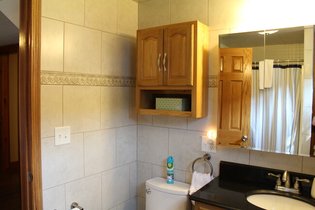 Fully tiled, modern bath with large shower - 251 Lake Shore Dr N