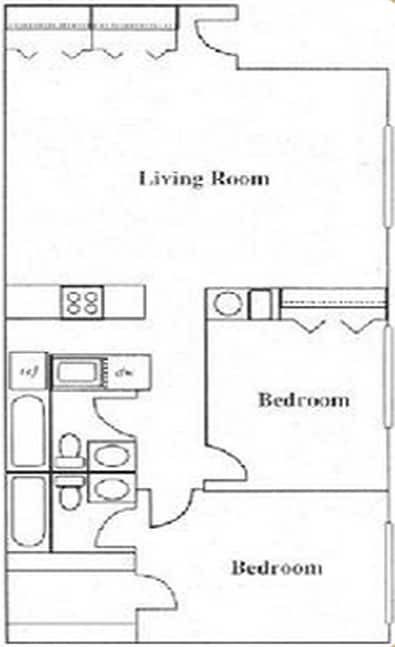 2BR/1BA - Bellview Apartments