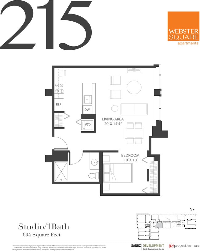 215 Floor Plan - Webster Square Apartments