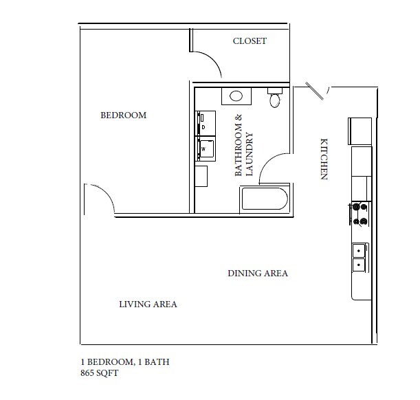 A1 | 1 Bed, 1 Bath Floor Plan - Kahl Lofts