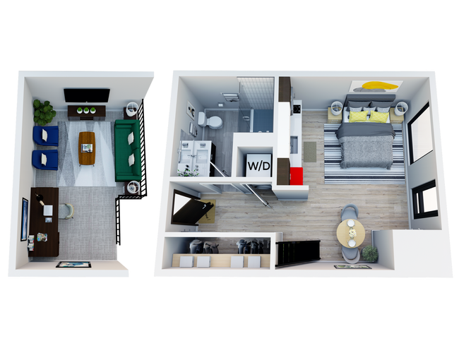 Experience urban living in style with this well-designed apartment layout, optimized for comfort and functionality. - The Roost Apartments