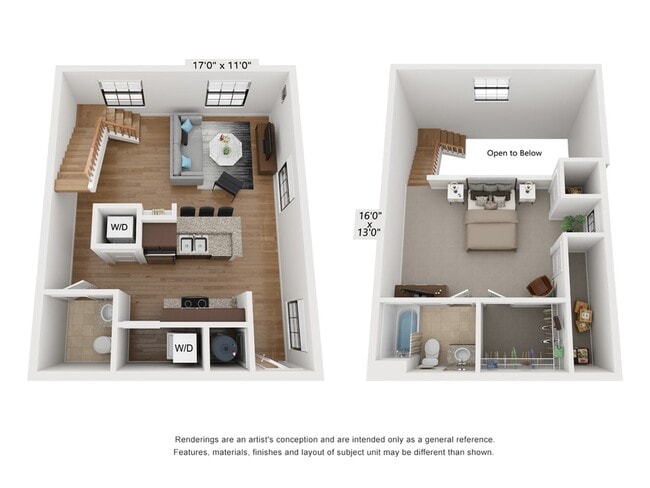 One Bedroom Loft - Dill Building