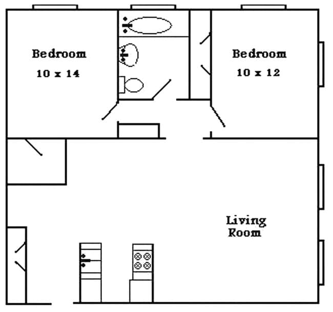 Two bedroom One Bath - The Venue On Knox Apartments