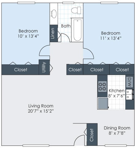 2 Bedroom Upgrade Patio/Balcony - Bay Manor Apartments