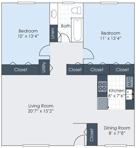 Two Bedroom Apartment - Bay Manor Apartments