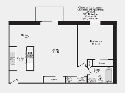 1BR/1BA - Chateau Apartments