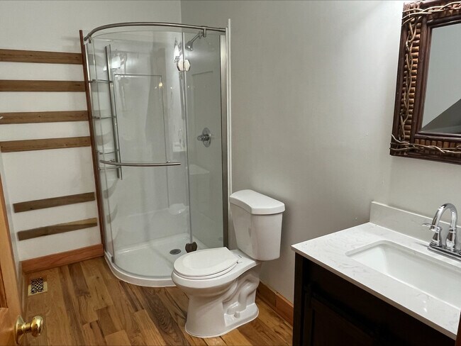 Cabin, Downstairs Full Bath, New Shower, Sink and Toilet - 38472 Nixon Rd