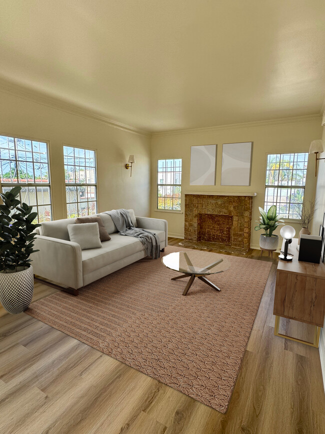 living room virtually staged - 1335 S Redondo Blvd