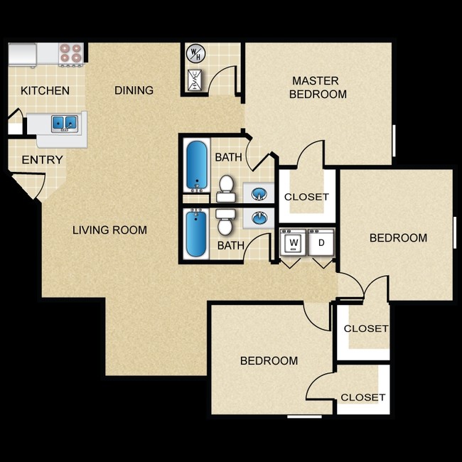 3BR/2BA - Tower Point Apartments
