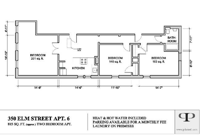 Floorplan - 350 Elm Street, #1, #8