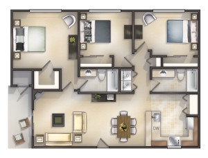 3BR/2BA - Harleen Court Apartments