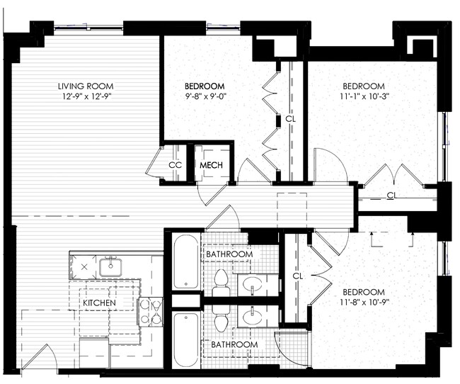 Floorplan - Queens Court Apartments