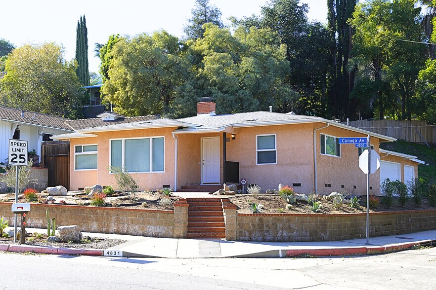 Street view of the house, a quiet corner lot - 4831 Canoga Ave