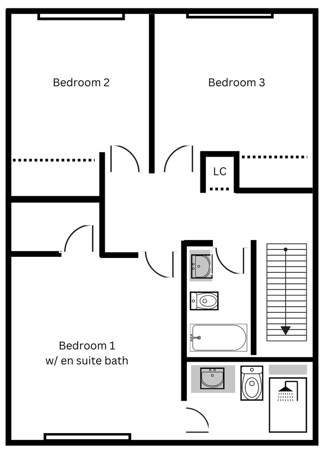 3 Bedroom Upstairs - Rosedale Townhomes