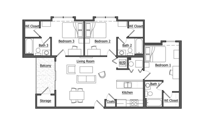 The Ashmore - 3x3 - The Hangout | Student Housing