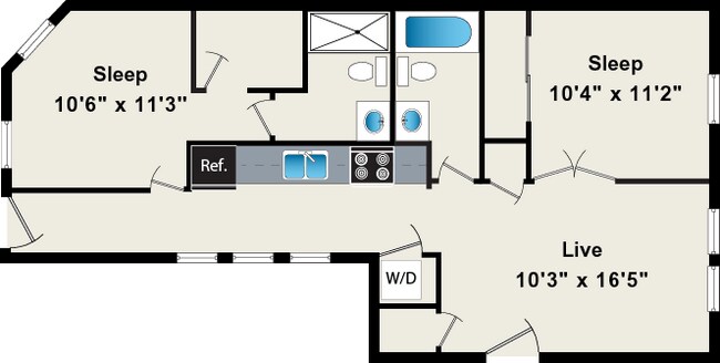 Floorplan - The Belmont by Reside Flats