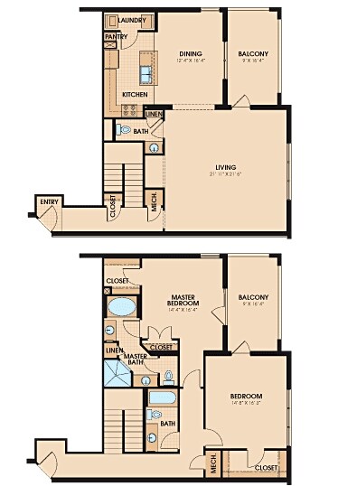 2BR/2.5BA - River Dance Condo