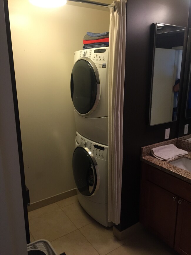 Laundry area in downstair bathroom - 175 West Saint James Street