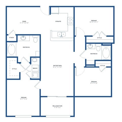 3x2 w/Sunroom Floor Plan - Independence Park