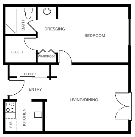 1BR/1BA - Emerald Court Apartments