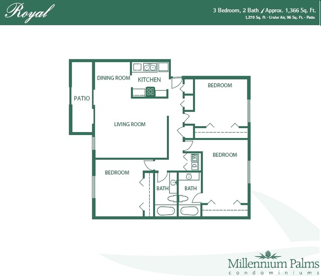 3BR/2BA - Millennium Palms Condominiums