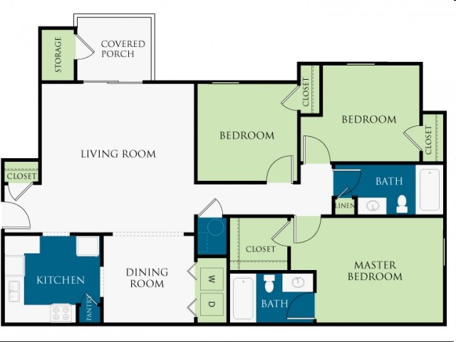 3BR/2BA - Ridge Run Apartments