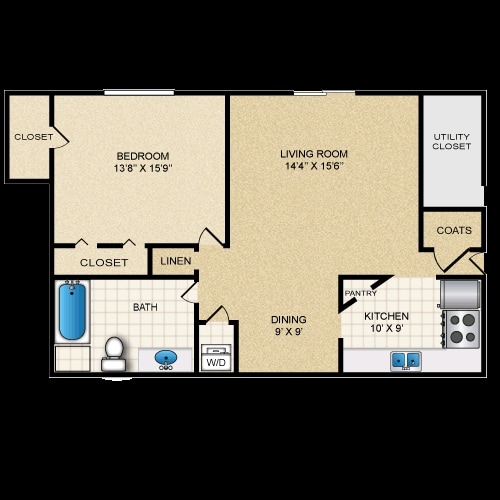 1BR/1BA - Greenbush Terrace