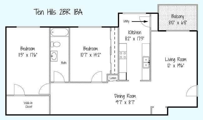 2BR/1BA - Ten Hills