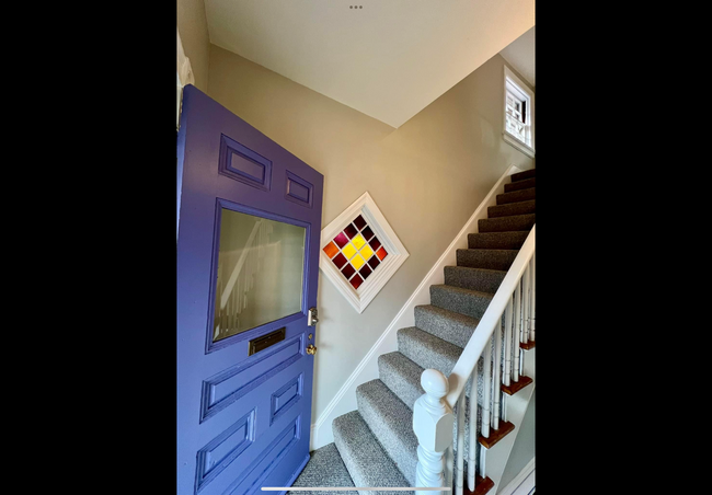 Front door/ beautiful stained glass - 16 Laurel Ave