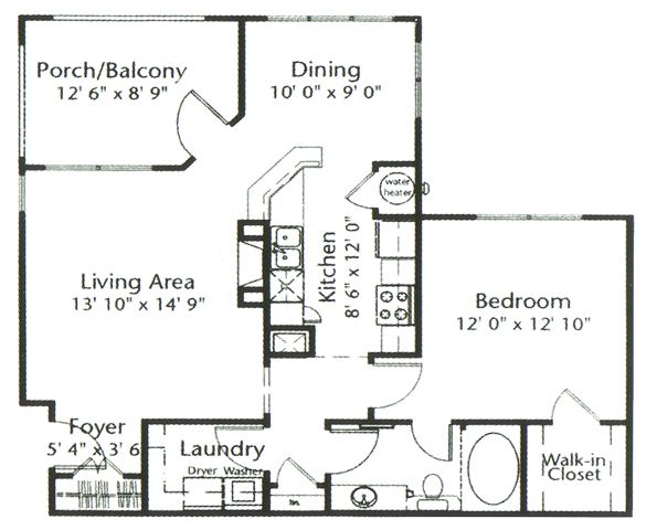 1 Bedroom / 1 Bath / 855 Sq.Ft. - Brookberry Park Apartments