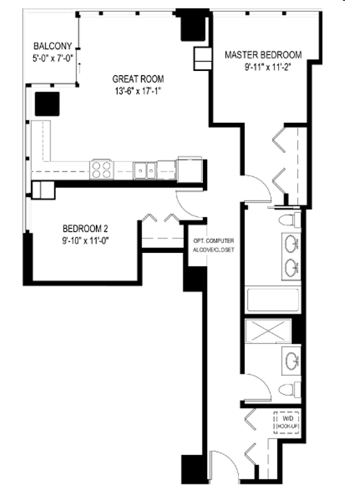 2BR/2BA - 235 W Van Buren St