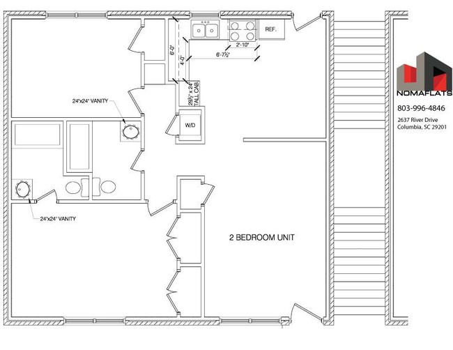 Floor Plan 2 Bedroom - NOMA Flats