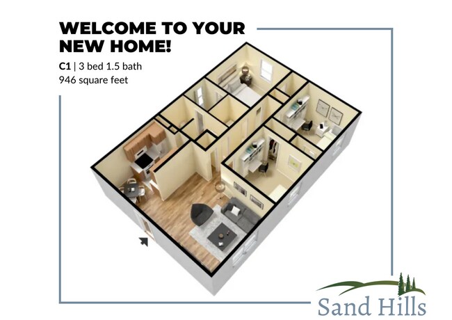 C1 Floor Plan - Sandhill Apartments